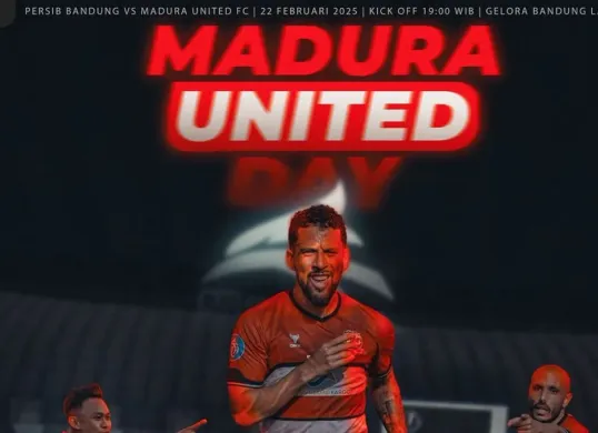 Persib Bandung dan Madura United akan berjumpa pada pekan 24 BRI Liga 1 2024/2025 hari ini, kick-off pukul 19.00 WIB. (Sumber: Instagram @maduraunitedf.c)