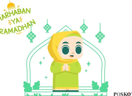 Cara membuat poster pawai Ramadan. (Sumber: Poskota/Arip Apandi)