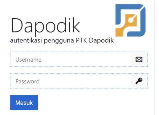 Tampilan laman login PTK Datadik SSO untuk akses Info GTK. (Sumber: sso.datadik.kemdikbud.go.id)