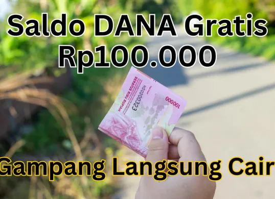 Ilustrasi saldo DANA gratis Rp100.000 yang langsung cair. (Sumber: unsplash/canva)