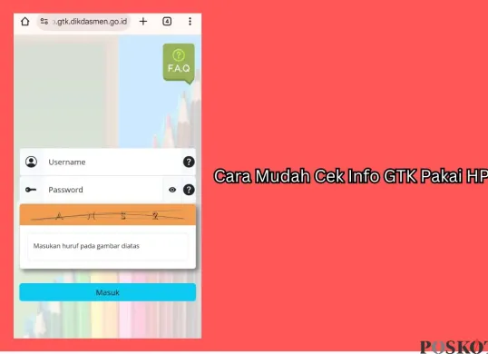 Ilustrasi cek Info GTK menggunakan HP atau ponsel. (Sumber: Poskota/Dzikri)
