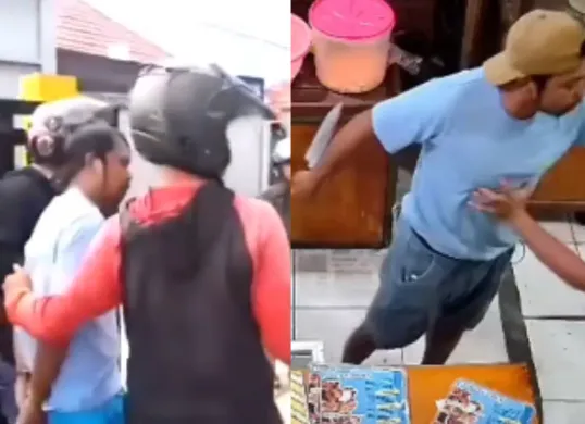 Preman yang ancam dan todongkan sajam ke karyawan warung makan di Kendari berhasil diamankan polisi. (Sumber: Tangkap Layar X/@Pai_C1)