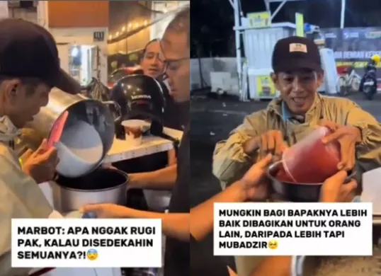 Seorang pedagang bubur sedekahkan bubur dagangannya untuk Masjid karena tidak laku. (Sumber: Tangkap Layar Instagram/@mood.jakarta)