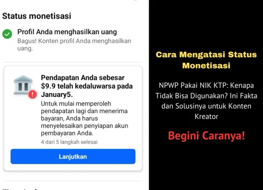 Status monetisasi yang terkendala. (Sumber: Poskota/Yusuf Sidiq)