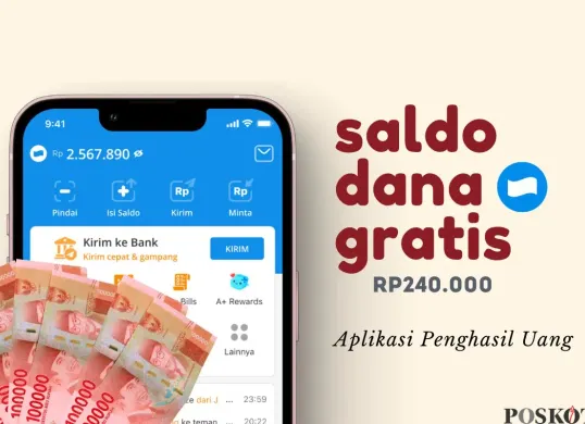 Bagi masyarakat yang ingin memperoleh cuan kilat, coba aplikasi penghasil uang Earn Bay di HP agar saldo DANA gratis Rp240.000 langsung cair ke dompet elektronik hari ini.(Sumber: Poskota/Della Amelia)