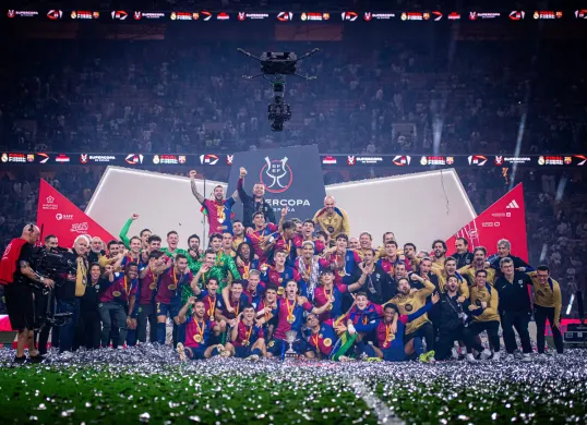 Barcelona mengalahkan Real Madrid dengan skor akhir 5-2 di laga final Piala Super Spanyol musim 2024-2025. (Sumber: X/ FCBarcelona)