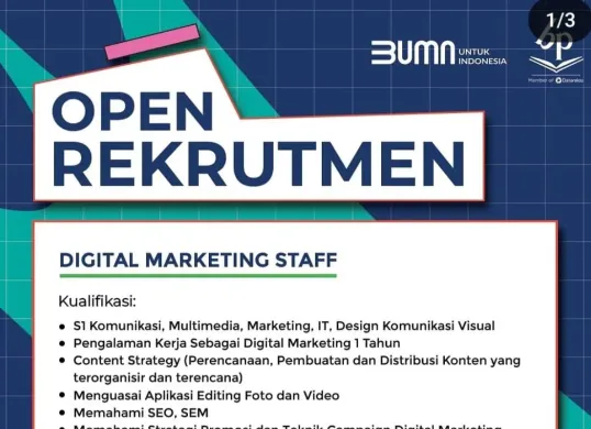 Ilustrasi loker BUMN PT Balai Pustaka. (Sumber: Instagram/@ptbalaipustasi)