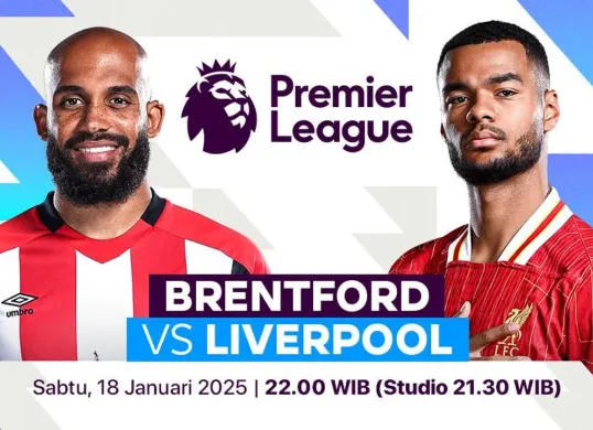 Streaming Brentford vs Liverpool. (Foto: Vidio)