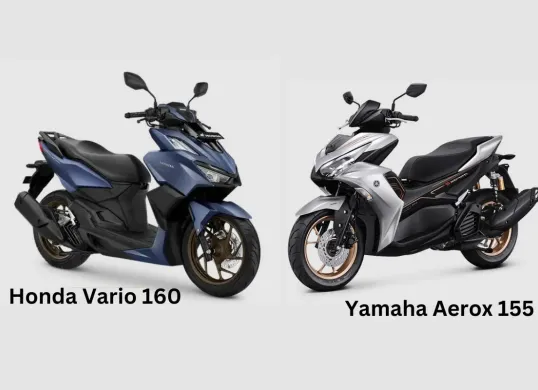 Tampilan motor matic Honda Vario 160 dan Yamaha Aerox 155. (Sumber: astra-honda.com, yamaha-motor.co.id)