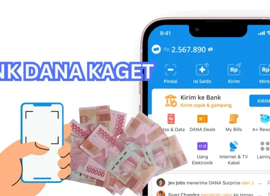 Amplop DANA Kaget hasilkan uang ke dompet elektronik. (Sumber: Poskota/Legenda Kinanty Putri)