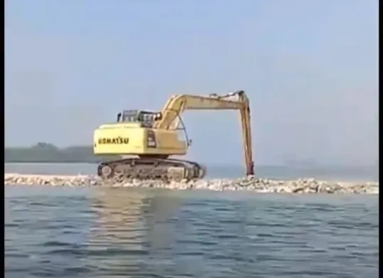 Aksi diduga pembabatan mangrove di Kepulauan Seribu, Jakarta viral di media sosial. (Sumber: X/@yaniarsim)