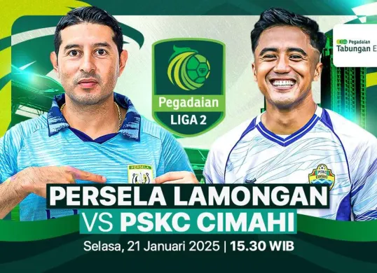 Streaming Persela Lamongan vs PSKC Cimahi dalam lanjutan 8 besar Liga 2 2024-25. (Foto: Vidio)