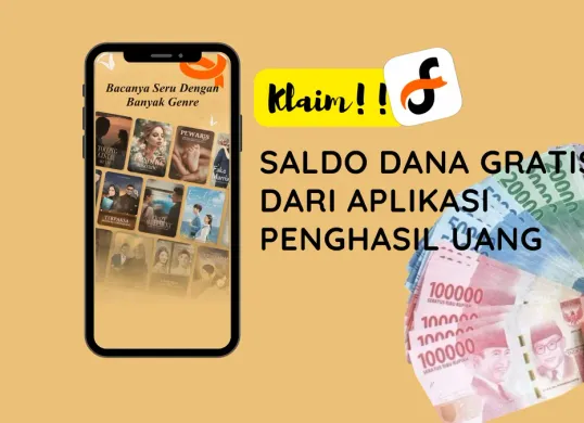 Ini cara mudah untuk dapatkan penghasilan saldo DANA gratis dengan menggunakan aplikasi penghasil uang Fizzo Novel. (Sumber: Poskota/Huriyyatul Wardah)