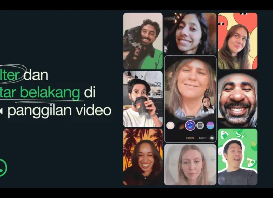 Panggilan video di WhatsApp lebih seru pakai filter dan latar belakang. (Sumber: Dok. WhatsApp)