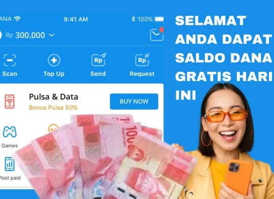 Anda berhak klaim uang gratis dari aplikasi penghasil saldo DANA gratis (Sumber: Poskota/Rivera Jesica Souisa)