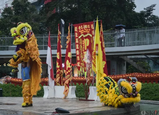 Atraksi Barongsai di Taman Literasi