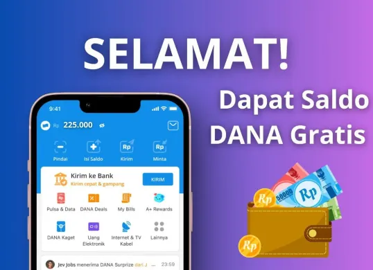 Cara dapat saldo DANA gratis Rp225.000 yang langsung cair ke dompet digital. (Sumber: Poskota/Audie Salsabila)