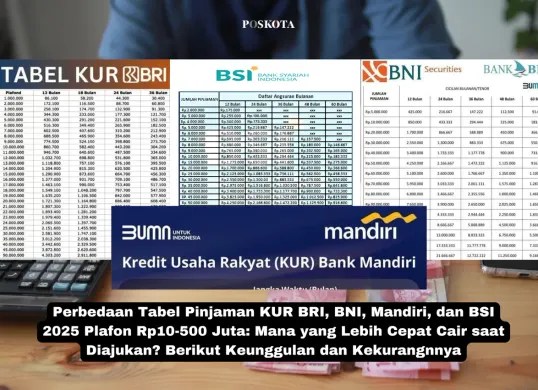 Perbedaan KUR BRI, BNI, Mandiri dan BSI 2025 (Sumber: Poskota/Yusuf Sidiq)