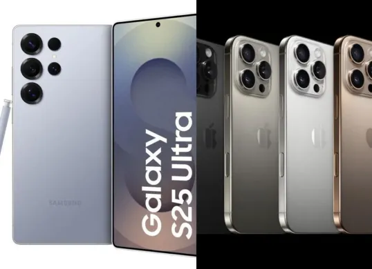 Iphone 16 Keok! Samsung Galaxy S25 Ultra hadir dengan desain mewah dan layar QHD+ 6,9 inci, siap memberikan pengalaman visual terbaik di kelasnya. (Sumber: Poskota/Yusuf Sidiq)