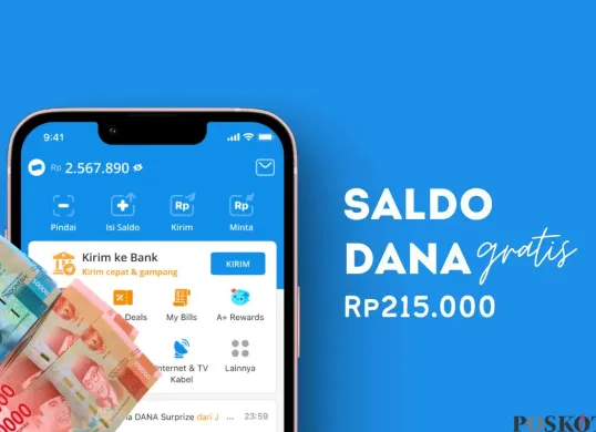 Buruan klaim saldo DANA gratis Rp215.000 ke dompet elektronik di penguhujung akhir Oktober 2025 ini. (Sumber: Poskota/Della Amelia)