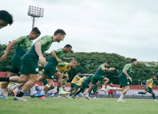 Skuad Barito Putera tengah bersiap menghadapi pertandingan lawan Persik Kediri. (Foto: Instagram/@psbaritoputeraofficial)