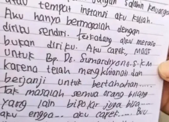 Mahasiswi UNS Tewas Tragis Usai Lompat dari Jembatan Jurug, Ini Isi Surat Wasiatnya (Sumber: Instagram/@pembasmi.kehaluan.real)