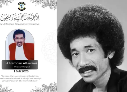 Hamdan ATT, legenda dangdut Indonesia, meninggal dunia di usia 76 tahun. Simak kronologi lengkap, penyebab meninggal, dan keikhlasan sang istri dalam artikel ini. (Sumber: X/@MuaraMusik)
