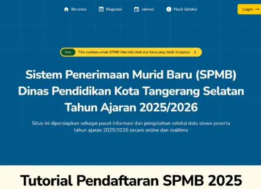 Hasil seleksi PPDB Kota Tangerang Selatan 2025 sudah keluar. Segera cek status kelulusan Anda dan ikuti prosedur daftar ulang sebelum kehabisan kuota! (Sumber: ppdb.tangerangselatankota.go.id)