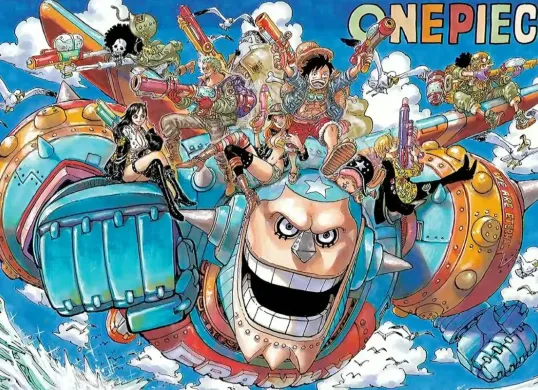 One Piece Chapter 1134 color spread, sebuah penghormatan untuk pengunduran diri Kazuki Yao. (Sumber: X/@newworldartur)