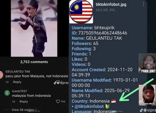 Klaim Malaysia Atas Pacu Jalur Didalangi Akun-Akun Buatan Indonesia (Sumber: Tiktok/@siprandi)