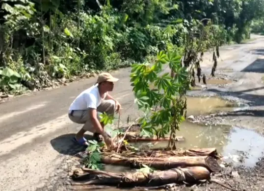 Sejumlah warga di Kampung Sabagi, Desa Pasir Tanjung, Kecamatan Rangkasbitung, Kabupaten Lebak, saat melakukan aksi tanam pohon singkong. (Sumber: Dok Warga)