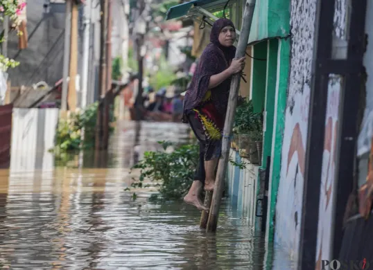 Ilustrasi banjir di Jakarta. (Sumber: Poskota/Bilal Nugraha Ginanjar)