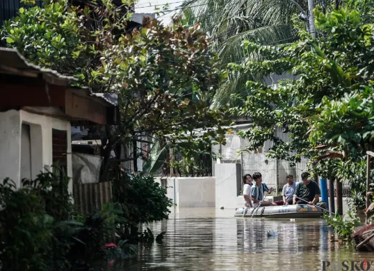 Ilustrasi banjir di Jakarta. (Sumber: Poskota/Bilal Nugraha Ginanjar)