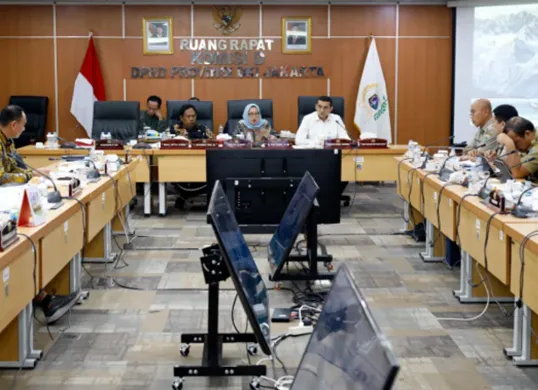 Ketua Komisi D DPRD Provinsi DKI Jakarta Yuke Yurike saat membahas rapat normalisasi kali ciliwung. (Sumber: Dok. Sekretariat DPRD DKI)