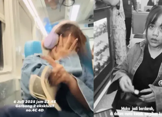 Viral di TikTok! Widya Anggraini jadi korban pelemparan batu saat naik KA Sancaka. Simak fakta lengkap kasus ini dan ancaman hukuman berat bagi pelakunya. (Sumber: X/@sahabat_kereta)