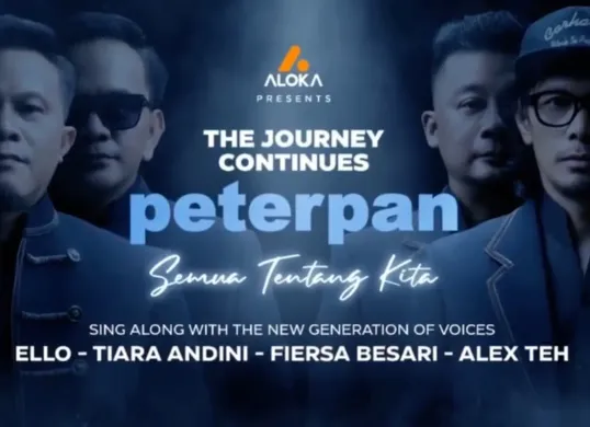 Poster konser Peterpan dengan tajuk 'The Journey Continues' tanpa Ariel NOAH. (Sumber: Instagram/@aloka.id)