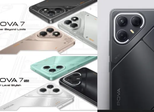 Perbandingan harga dan spesifikasi Tecno Pova 7 5G vs Pova 7 4G. (Sumber: tecno-mobile)