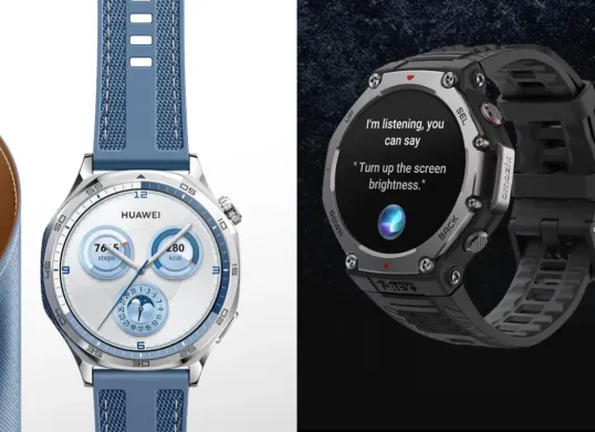 Ilustrasi perbandingan smartwatch Huawei Watch GT5 vs Amazfit T-Rex 3. (Sumber: Huawei dan Amazfit)