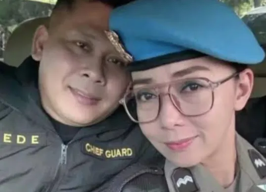 Sosok Aipda Ni Luh Putu Eka Purnawianti dan Dede 'Elang Bali' yang terjerat kasus pemerasan dan pelanggaran kode etik. (Sumber: TikTok/@elangbalix)