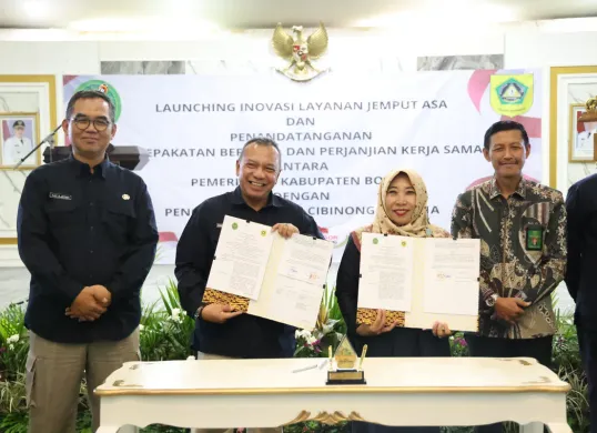 Pemkab Bogor bersama Pengadilan Agama Cibinong Kelas 1A meluncurkan inovasi layanan Jemput Asa. (Sumber: Pemkab Bogor)