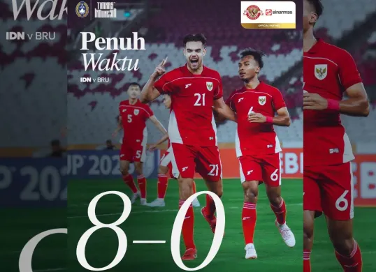 Timnas Indonesia libas Brunei 8-0 (Sumber: X/@TimnasIndonesia)