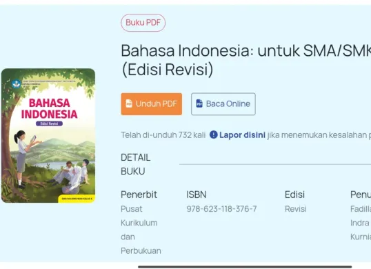 Link download buku paket kelas 10 Kurikulum Merdeka. (Sumber: SIBI)