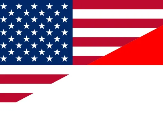 Ilustrasi bendera Amerika Serikat dan Indonesia. (Sumber: Istimewa)