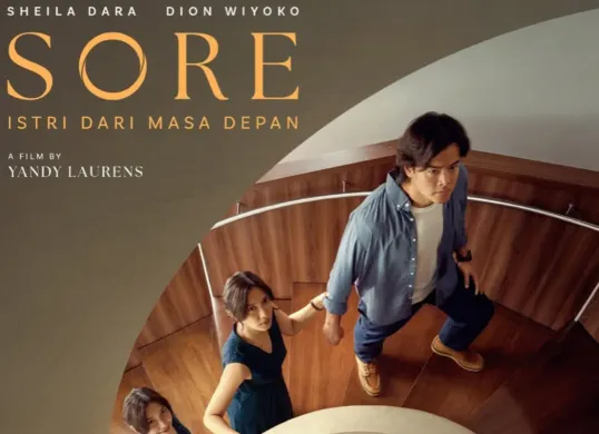 Ilustrasi lirik lagu OST film Sore: Istri dari Masa Depan. (Sumber: Instagram/ Yandy Laurens)