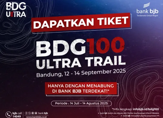 Melalui program Promo BDG 100 Ultra, bank bjb membuka kesempatan bagi masyarakat khususnya pecinta trail run. (Sumber: Dok. bank bjb)