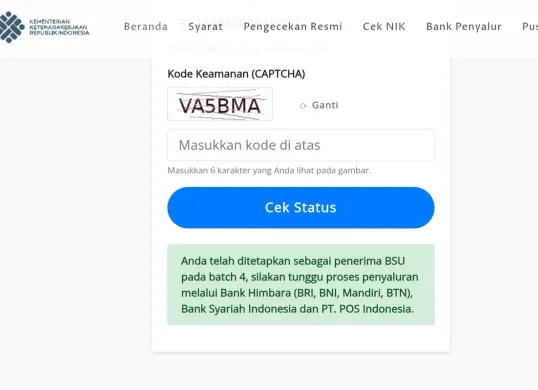 BSU Batch 4 cair lagi ke rekening penerima yang belum mendapatkan bantuan. (Sumber: tangkapan layar)