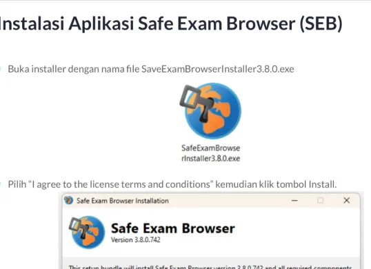 Ilustrasi cara instal aplikasi Exambppp untuk sistem operasi Windows atau MacOs. (Sumber: Kemendikbud.go.id)