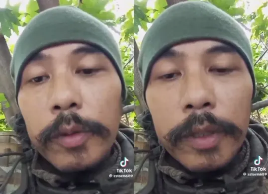 Eks Tentara Nasional Indonesia (TNI) Satria Arta Kumbara yang bergabung menjadi tentara Rusia. (Sumber: Tangkapan Layar Media Sosial)