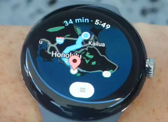 Ilustrasi smartwatch dengan fitur Google Maps. (Sumber: Android Authorithy)