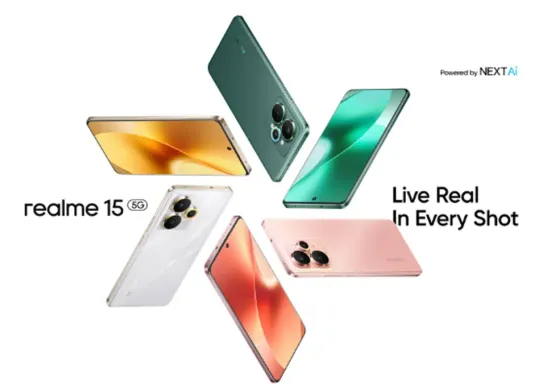 Realme 15 Series Smartphone mid-range dengan performa gaming mulus berkat layar 144Hz dan chipset terbaru. (Sumber: realme.com)
